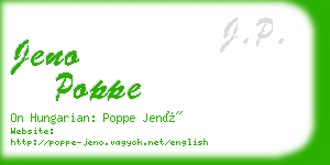 jeno poppe business card